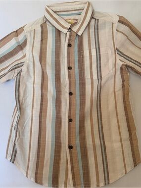 Cat & Jack Boys Striped Button Down Shirt Size 8